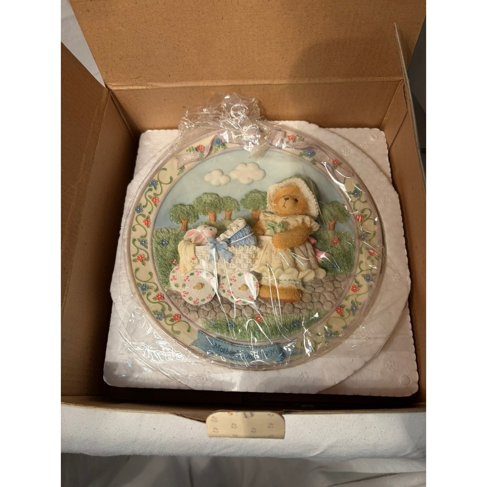 Cherished Teddies Mother's Day 1996 Plate Enesco Priscilla Hillman w/ Box & COA